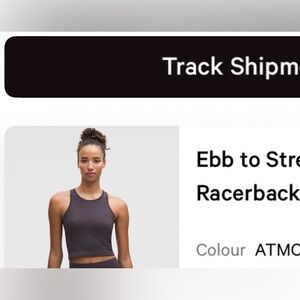 lululemon athletica navy blue cropped tank top